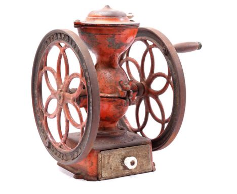 Cast iron shop coffee grinder, Enterprise MFG, Philadelphia America 1898, 35 cm high