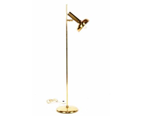 Brass floor lamp with adjustable shade, France 2nd half of the 20th century, numbered GE21, 139 cm high