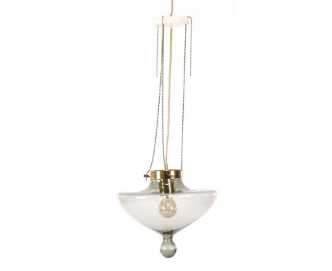 Colored glass hanging lamp, manufactured by RAAK Amsterdam, model High Chaparral, the Netherlands, design year 1968, shade 28