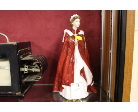 A Royal Worcester figurine, In Celebration of the Queens 80th Birthday, dressed in the robes of the Order Of The British Empi