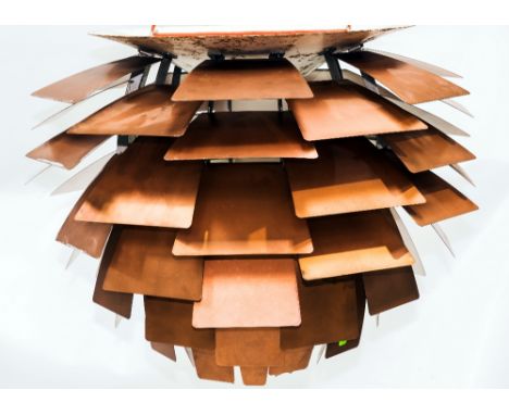 A large Danish, Poul Henningsen PH Artichoke pendant lamp in copper, by Louis Poulsen, 1959-60 (fitting and bulb lacking) Not