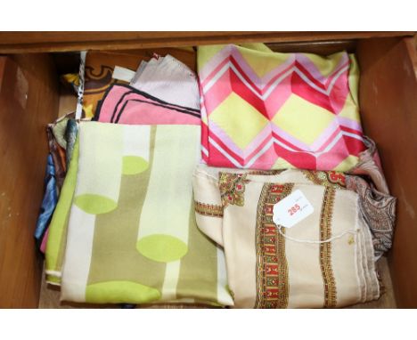 A group of vintage lady's silk and other scarves