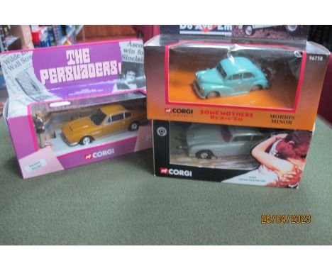 Three Corgi Diecast Model Vehicles, #CC07002 1:36th Aston Martin DBS 'The Persuaders', with Lord Brett Sinclair resin figure,