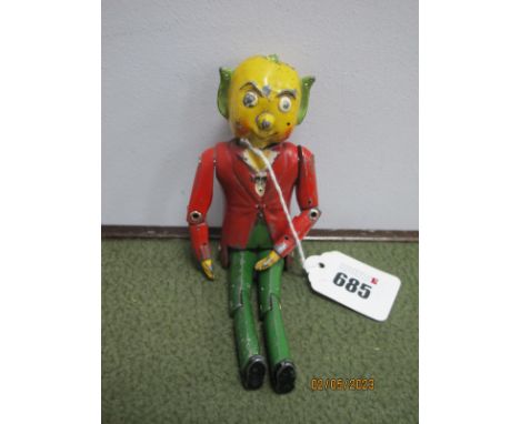 A Mr Turnip White Metal Circa 1950's Puppet,  'The Children's Favourite Television Puppet by arrangement with Miss Joy Laurey