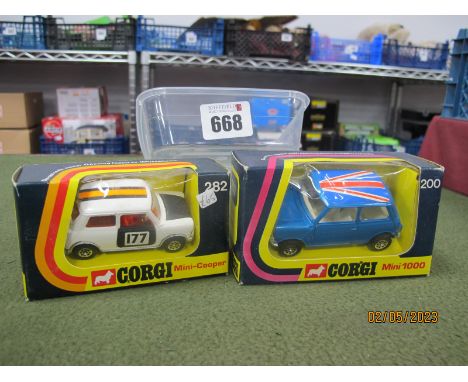 Two Boxed Diecast Model Mini's comprising of Whizz Wheels #282 BMC Mini Cooper 'S', #200 Mini 1000.
