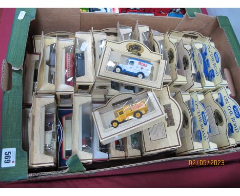 Fifty Plus Diecast Model Vehicles, by Lledo, including 1920 Model T Ford Van, Rowntree Cocoa, boxed.