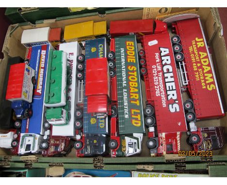 A Collection of Corgi Diecast Model Commercial Vehicles, mostly 1:50th scale to include ERF, Curtainside 'JR Adams', DAF XF C
