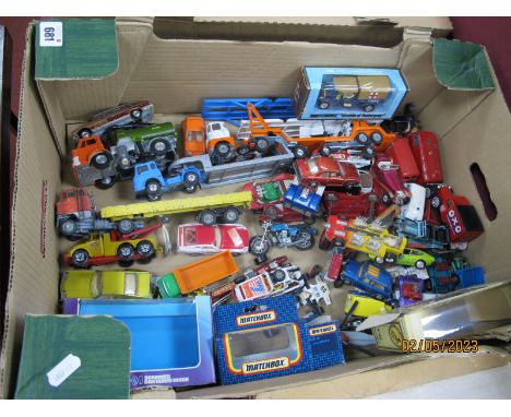 A Collection of Diecast Model Vehicles, by Dinky, Corgi, Matchbox and other to include Dinky Toys Johnston Road Sweeper, Corg