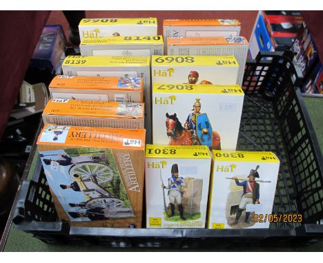Twelve 1:72nd Scale Plastic Model Figure Sets, by HAT including #8139 Gallic Chariot, #8028 Nap.Bavarian Infantry, #8010 Napo