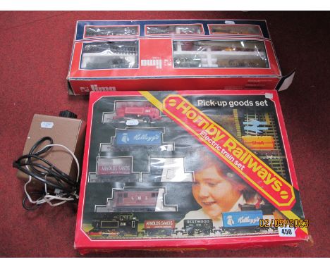 Two "OO" Gauge Train Sets, comprising of Hornby #R680 pick up goods set, Lima #9710 including 0-4-0 shunter, R/No D2785, BR g