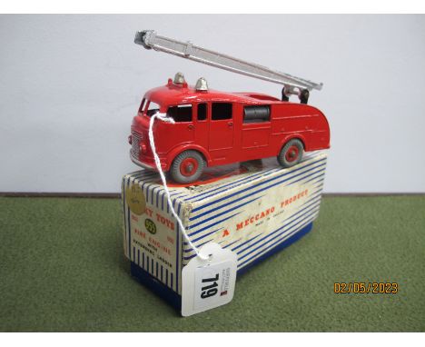 A Boxed Dinky Toys No. 955 Diecast Model Fire Engine '555', chipping/rubbing to raised edges, flat spotted tyres, wear to box