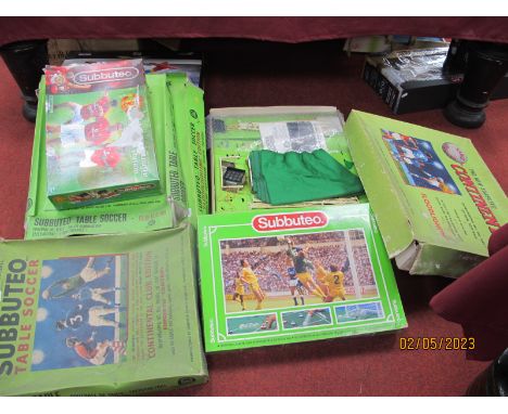 A Collection of Boxed Subbuteo Table Soccer Sets/part Sets and Empty Boxes, "OO" Scale Celtic team noted.