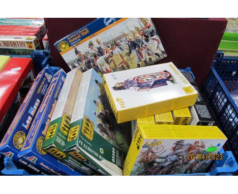 Twelve Plastic Model Figure Sets, by Italeri, Hat, Emhar, Revell to include Hat 1:72 Gallic Command Celtic Cavalry, Russian C