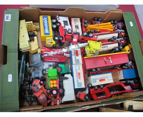 A Quantity of Diecast Model Vehicles, by Matchbox, Corgi, Dinky and other to include Corgi Major Mack Truck, Matchbox K-10 Ca