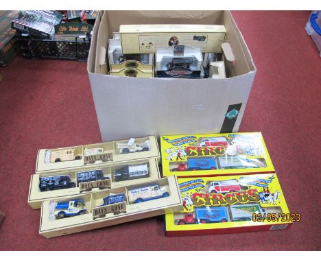 Forty Plus Diecast Model Vehicles, by Lledo including #CR1003 'Circus' three model pack, boxed.