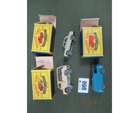 Four Lesney Matchbox Rol A Matics Cars In Original Boxes