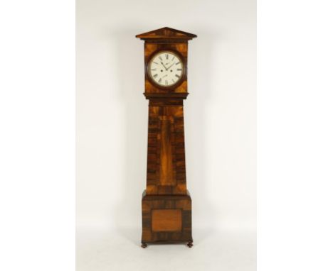 A 19TH CENTURY SCOTTISH ROSEWOOD CASED LONG CASE CLOCK, the circular enamelled dial signed Thomas Dobbie, Glasgow, with subsi