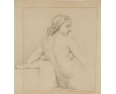 FOLLOWER OF WILLIAM MULREADY (1786-1863) A nude head and torso portrait of a woman wearing hoop earrings, looking to her righ