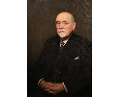Andrew Law (Scottish 1873-1967) ARR Gilt framed oil on canvas, signed 'Portrait of Mr James Morrison ESQ, 1947' 91cm x 70cm