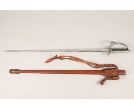 A George V officers sword by Fenton Brothers, sword cutters to the war office with etched blade pierced guard and crown leath