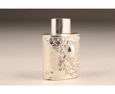 Victorian silver tea caddy, assay marked London 1897, weight 89g. CONDITION REPORT: There are a lot of dents throughout, the 
