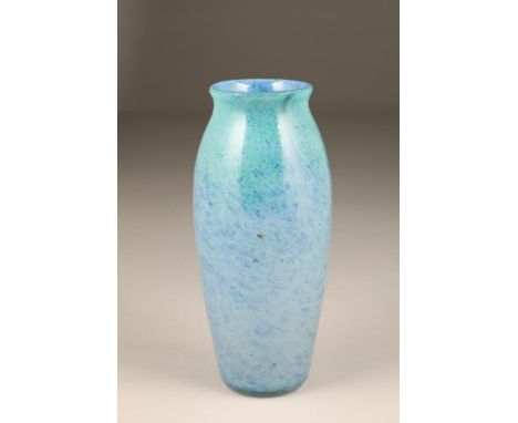 Scottish glass vase, slender baluster form, blue swirls, 29.5cm high.CONDITION REPORT:Vase is in very good condition with no 