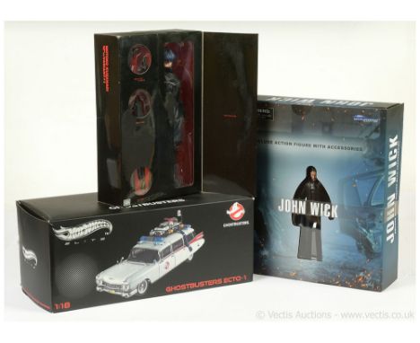 Hot Wheels Elite 1:18 scale Ghostbusters Ecto-1, Excellent, within Good Plus opened packaging. Toycom Alpha Action Doll Serie