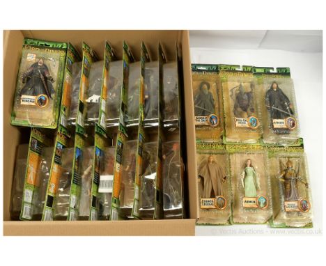 Toy Biz The Lord of the Rings The Fellowship of the Ring figures x twenty three includes Lurtz, Boromir, Strider, Bibo Transf
