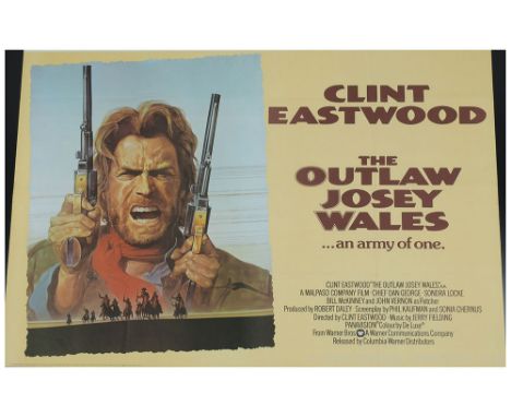 The Outlaw Josey Wales 1976 British Quad poster, has been folded, Good Plus. 30" x 40"