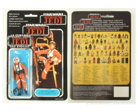Palitoy Star Wars Return of the Jedi Tri-Logo vintage X-Wing Pilot 3 3/4" figure, Excellent (paint loss to nose), within Good