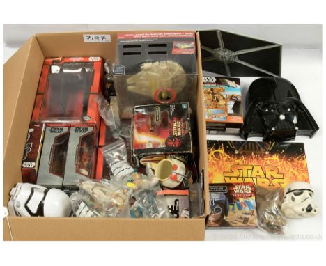 Quantity of Star Wars related modern collectables including Disney Store Elite Series Finn Die-Cast figure, Disney Store Elit