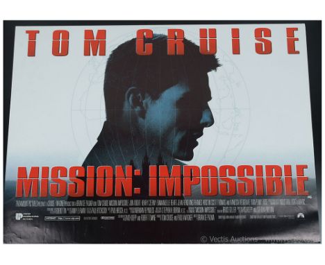 Mission Impossible 1996 British Quad poster, edgewear and small creases to the bottom, Good to Good Plus. 30" x 40"