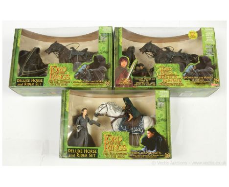 Toy Biz The Lord of the Rings The Fellowship of the Ring Deluxe Horse and Rider sets x three includes Ringwraith and horse, A
