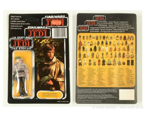 Palitoy Star Wars vintage Return of the Jedi Luke Skywalker Battle Poncho 3 3/4" figure, Mint, within Good Plus (dented) bubb