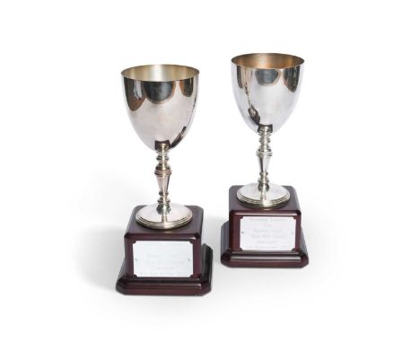 A pair of The Barrett Steel May Hill stakes trophy cups, awarded to Frankie Dettori, 
both of traditional form, one for the W