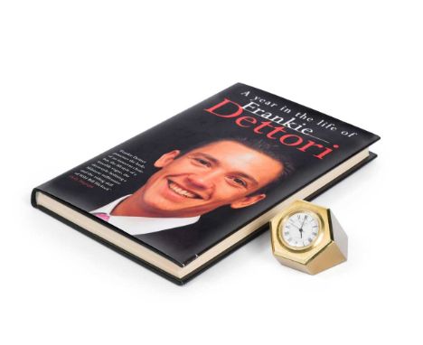 A Bernard Freres of Bicester Quartz, small desk clock, awarded to Frankie Dettori, engraved 'Presented to / Frankie Dettori' 