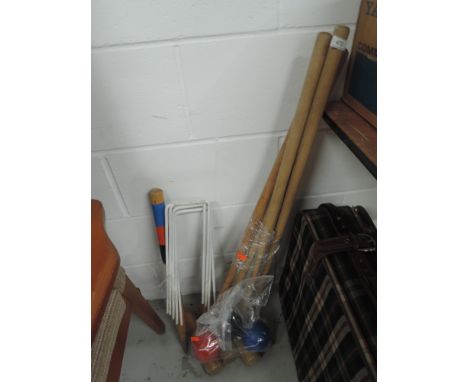A vintage croquet set