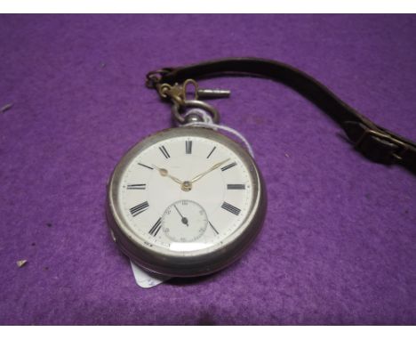 A Victorian silver key wound pocket watch, movement stamped W H Smith Bingley no:258438 having Roman numeral dial and subsidi