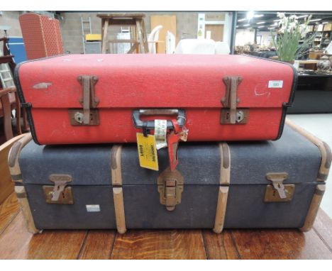 Two vintage travel trunks