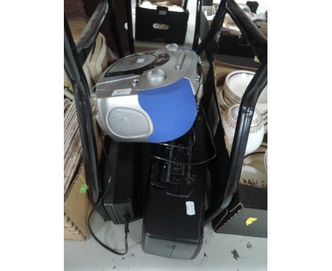 A selstion of stinless steel ware and ceramic jug