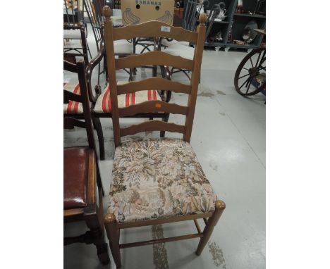 A ladder back dining chair