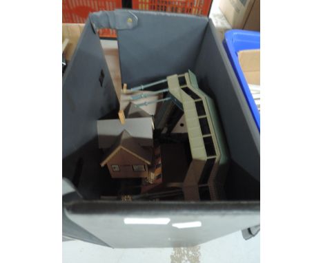 A selection of model train buildings