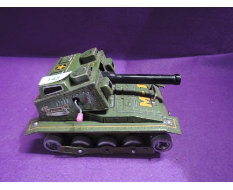 A clockwork tin plate toy tank M-1