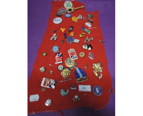A selection of enamel pin badges and buttons