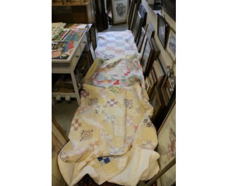 Three Hand Stitched Double Patchwork Quilted Bed Spreads (purportedly made on Jersey made on Jersey during the Nazi Occupatio
