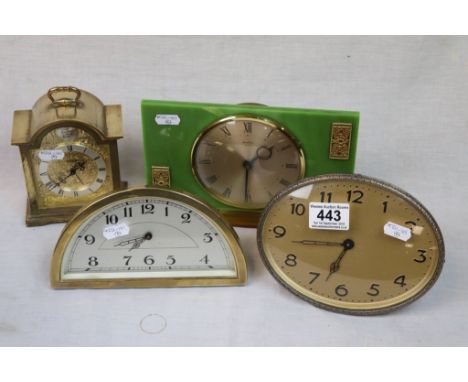 Four Vintage desk Clocks to include Bentima 8 Day, Swiza and Easel Type