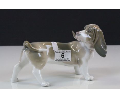 Lladro ceramic model of a Bassett type Dog