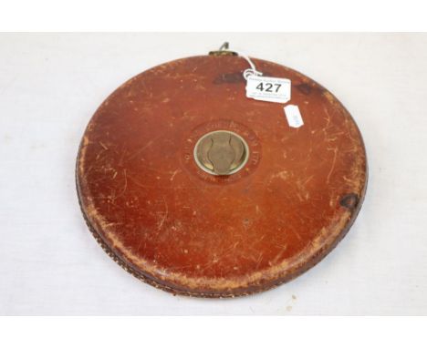 Vintage Leather Cased ' Rabone Chesterman Ltd ' 200ft Tape Measure 