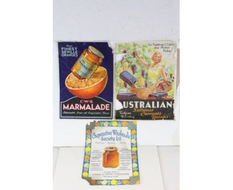 Three original Vintage Shop Display Promotional Advertising Posters C.W.S Marmalade, obtainable from all Co-operative Stores 