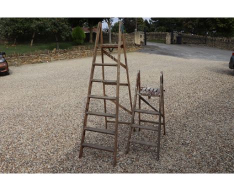 Two Wooden Decorator's Step Ladders